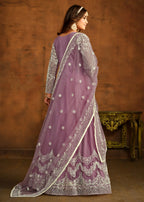 Purple All Over Embroidered Net Wedding Anarkali Suit - Emponline | Grocsy
