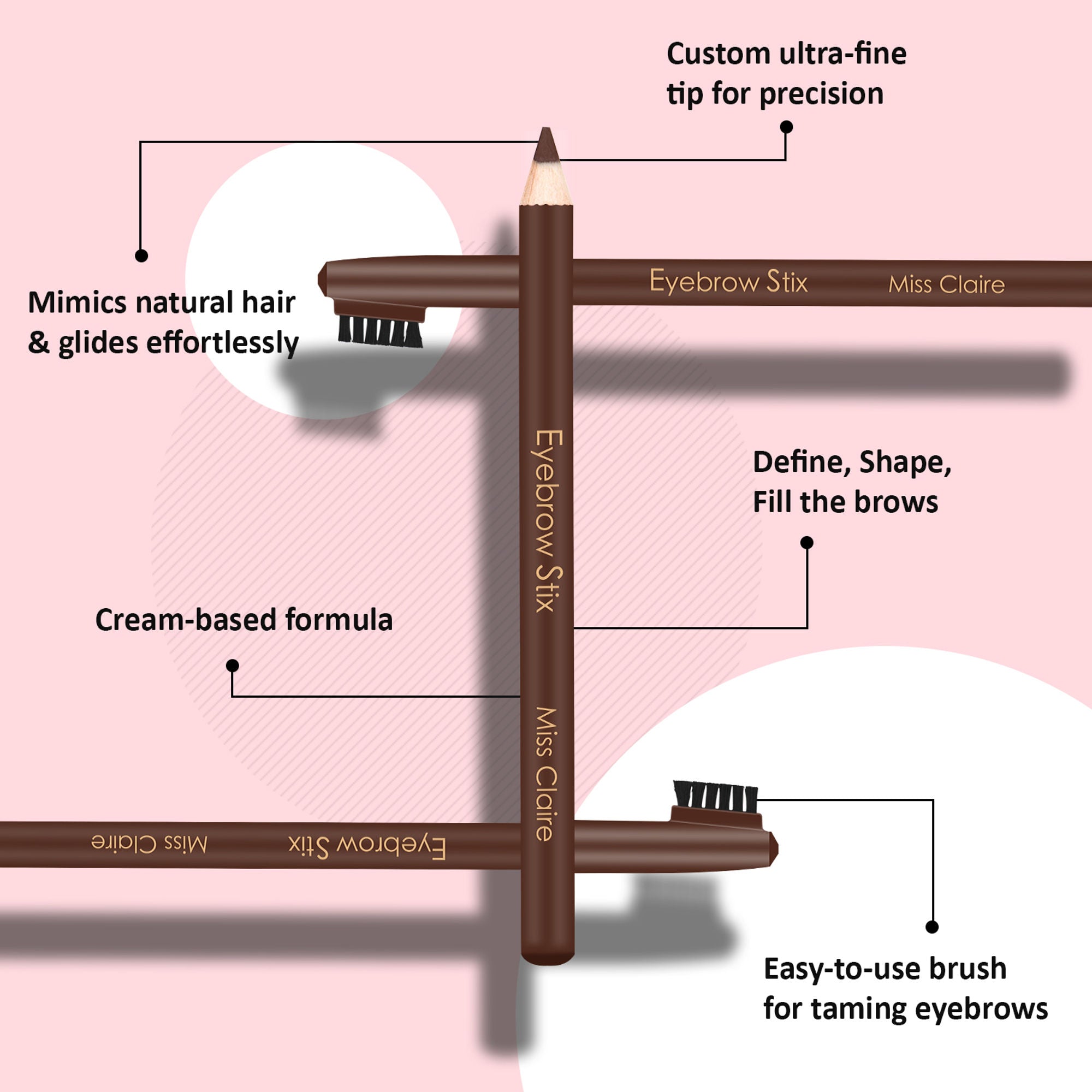 Miss Claire Eyebrow Stix - Brown | Grocsy