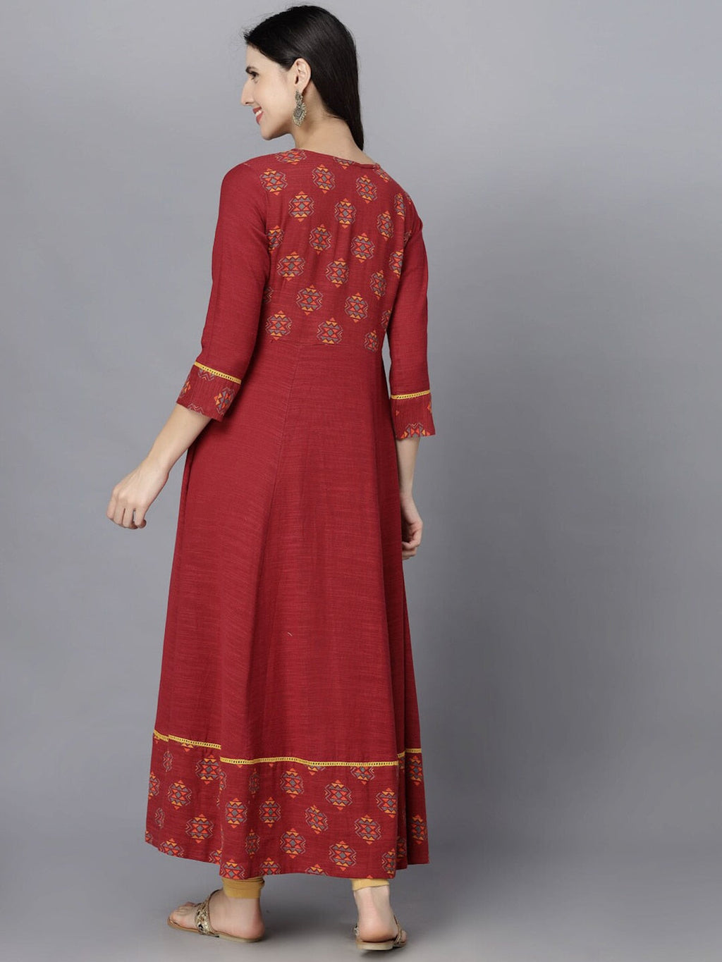 HERE&NOW Women Ethnic Motifs Printed Anarkali Kurta | Grocsy