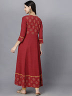 HERE&NOW Women Ethnic Motifs Printed Anarkali Kurta | Grocsy