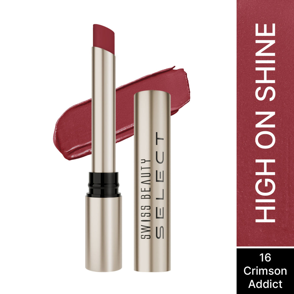Swiss Beauty Select High On Shine Lipstick - Crimson Addict | Grocsy