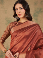 Sangria Woven Design Organza Sarees | Grocsy
