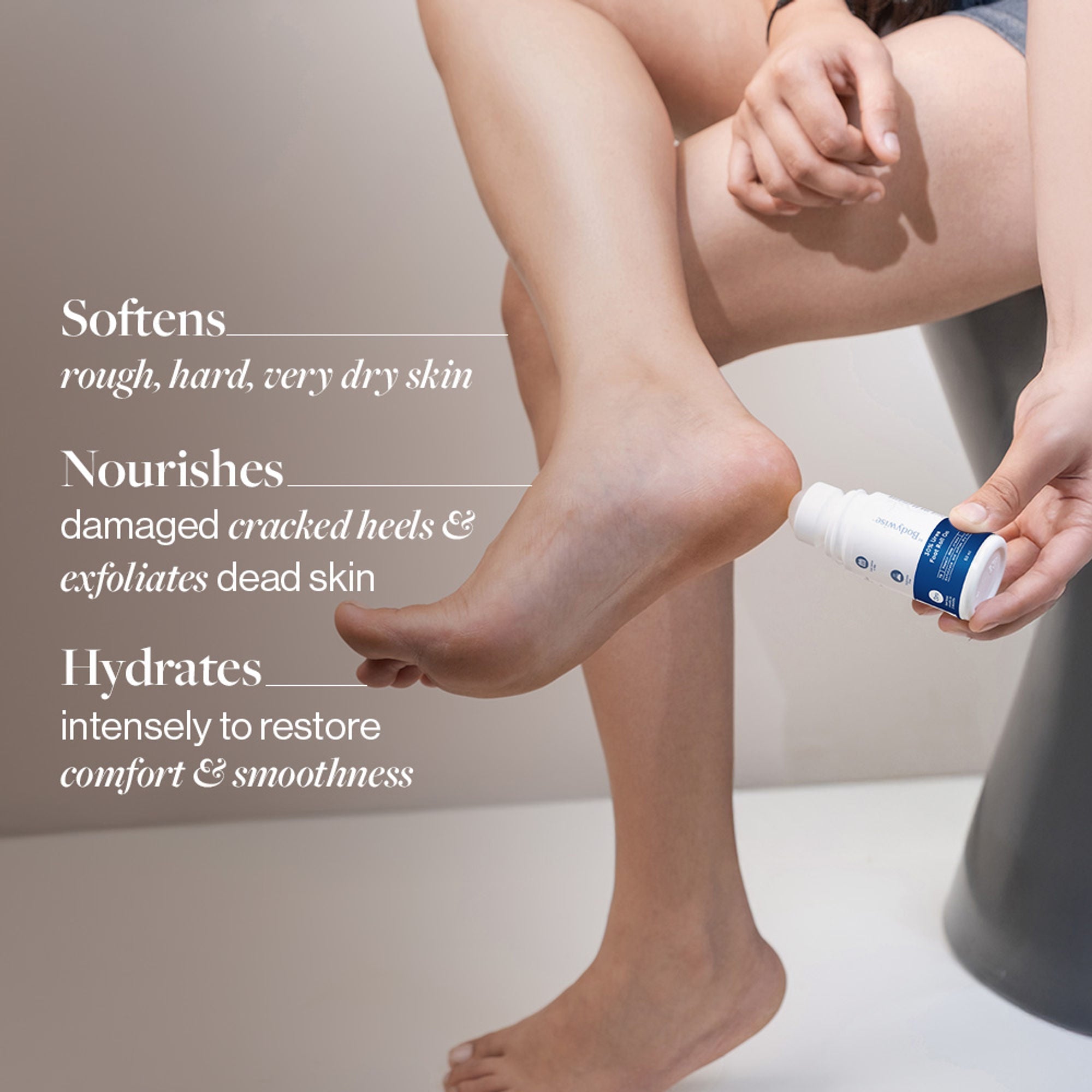 BeBodywise 30% Urea Foot & Heel Roll On For Very Dry Feet & Cracked Heels | Grocsy