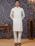 House of Pataudi Embroidered Mirror Work Straight Kurta With Pyjama | Grocsy