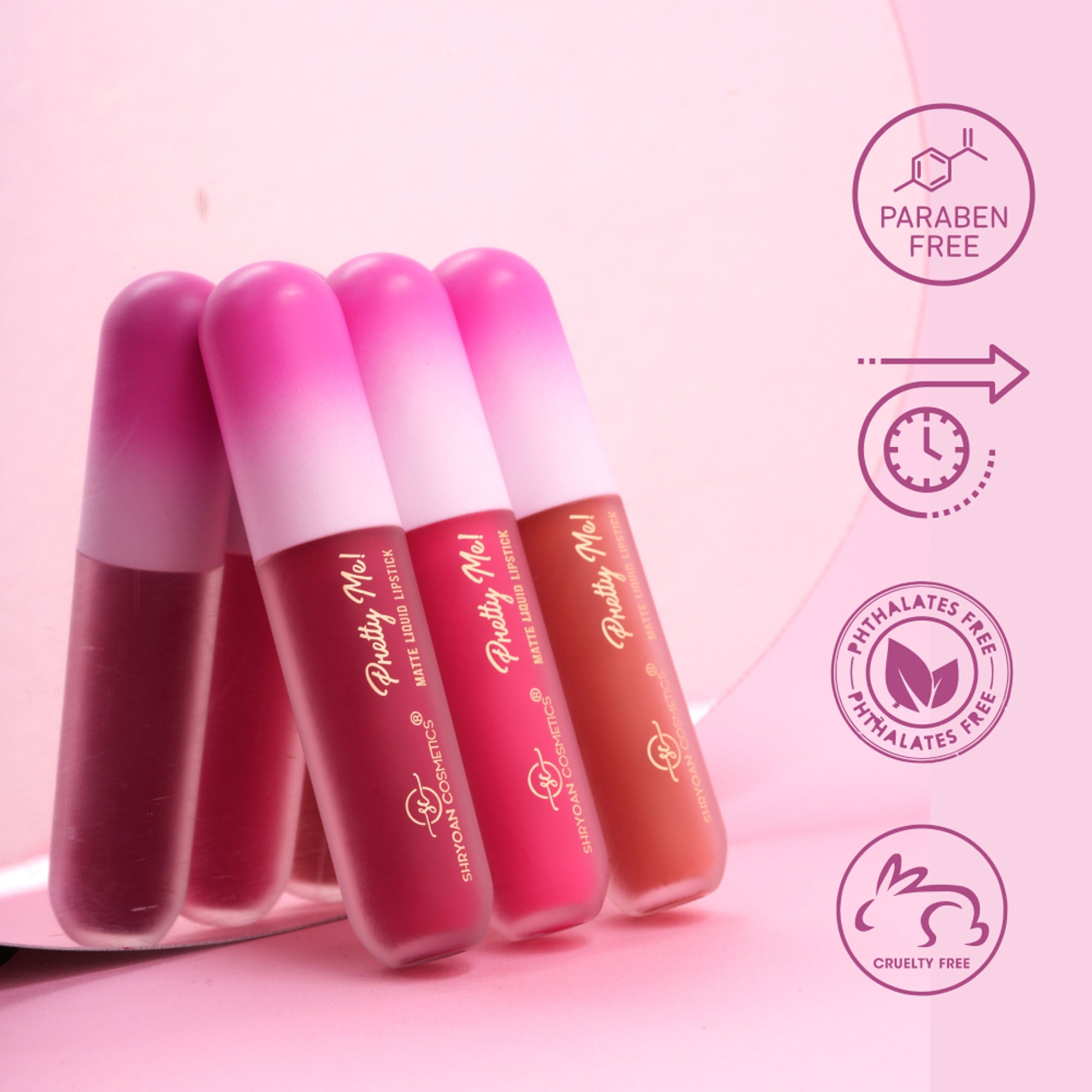 Shryoan Pretty Me! Liquid Matte Lipsticks & Lip Gloss - Red | Grocsy