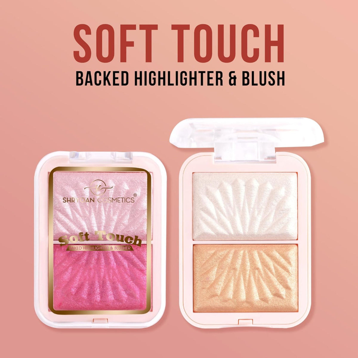 Shryoan Soft Touch Baked Shimmery Finish Highlighter & Blush Palette - 1 | Grocsy