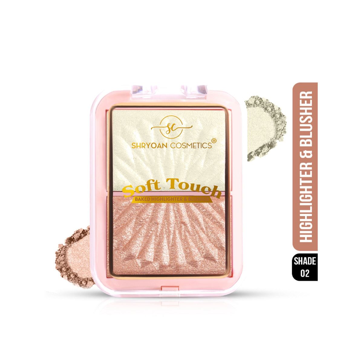 Shryoan Soft Touch Baked Shimmery Finish Highlighter & Blush Palette - 2 | Grocsy