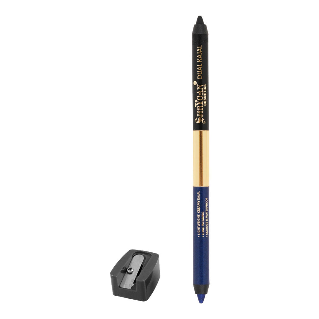 Shryoan Shimmery Dual Kajal with Sharpener - Black-Brown - Black-blue | Grocsy