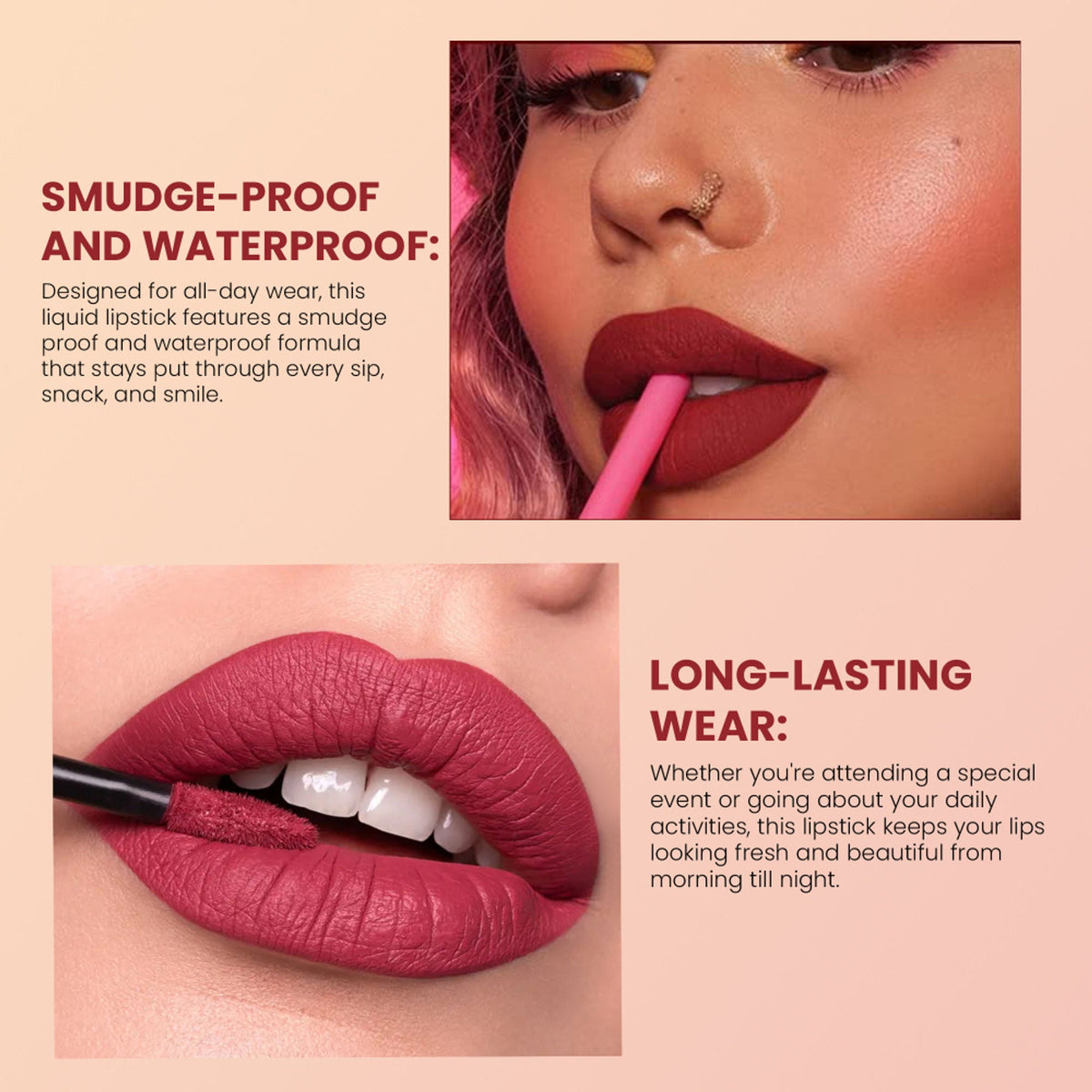 Shryoan Chic Velvet Matte Liquid Lipstick - Brown Sugar Rose-10 | Grocsy