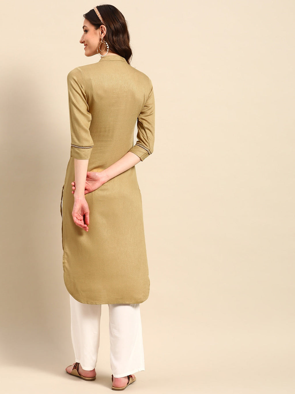 Sangria Yoke Design Mirror Work Kurta | Grocsy