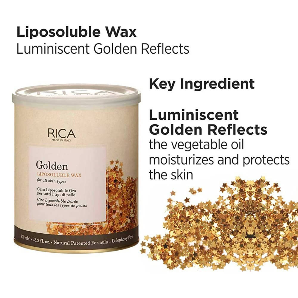 Rica Golden Liposoluble Hair Removal Wax For All Skin Types, With Natural Ingredients | Grocsy