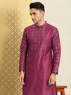 House of Pataudi Jashn Ethnic Motifs Yoke Design Sequinned Kurta | Grocsy