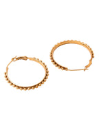 NVR Women Gold Toned Beaded Circular Earrings | Grocsy