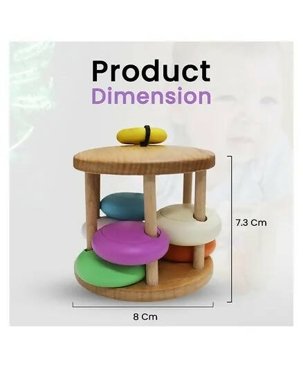 Matoyi Colorful Wooden Rattles For Babies - Set of 3 | Grocsy