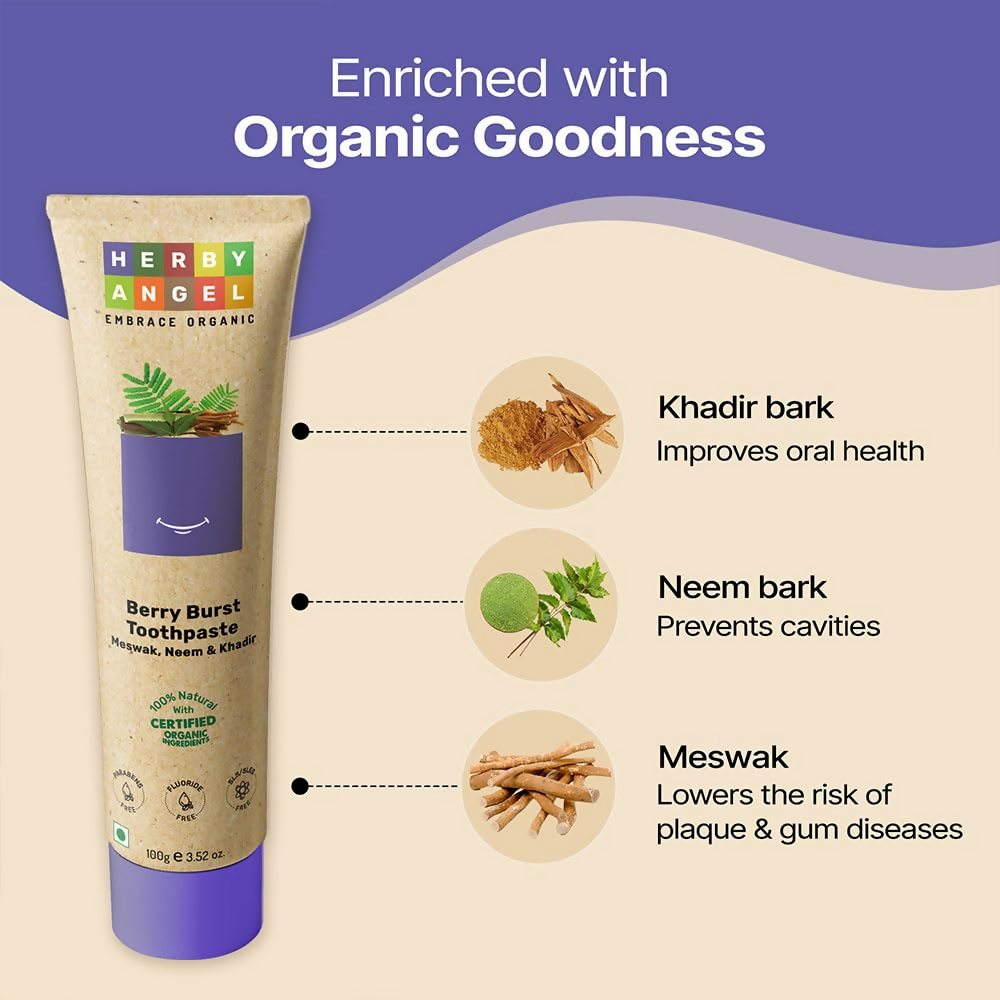 Herby Angel Baby Toothpaste Berry Burst - Herbal Kids | Grocsy