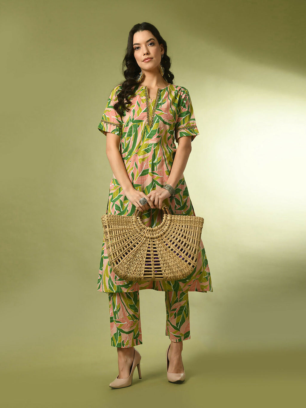 Myshka Women's Multi Printed Cotton Straight Party Kurta Set | Grocsy