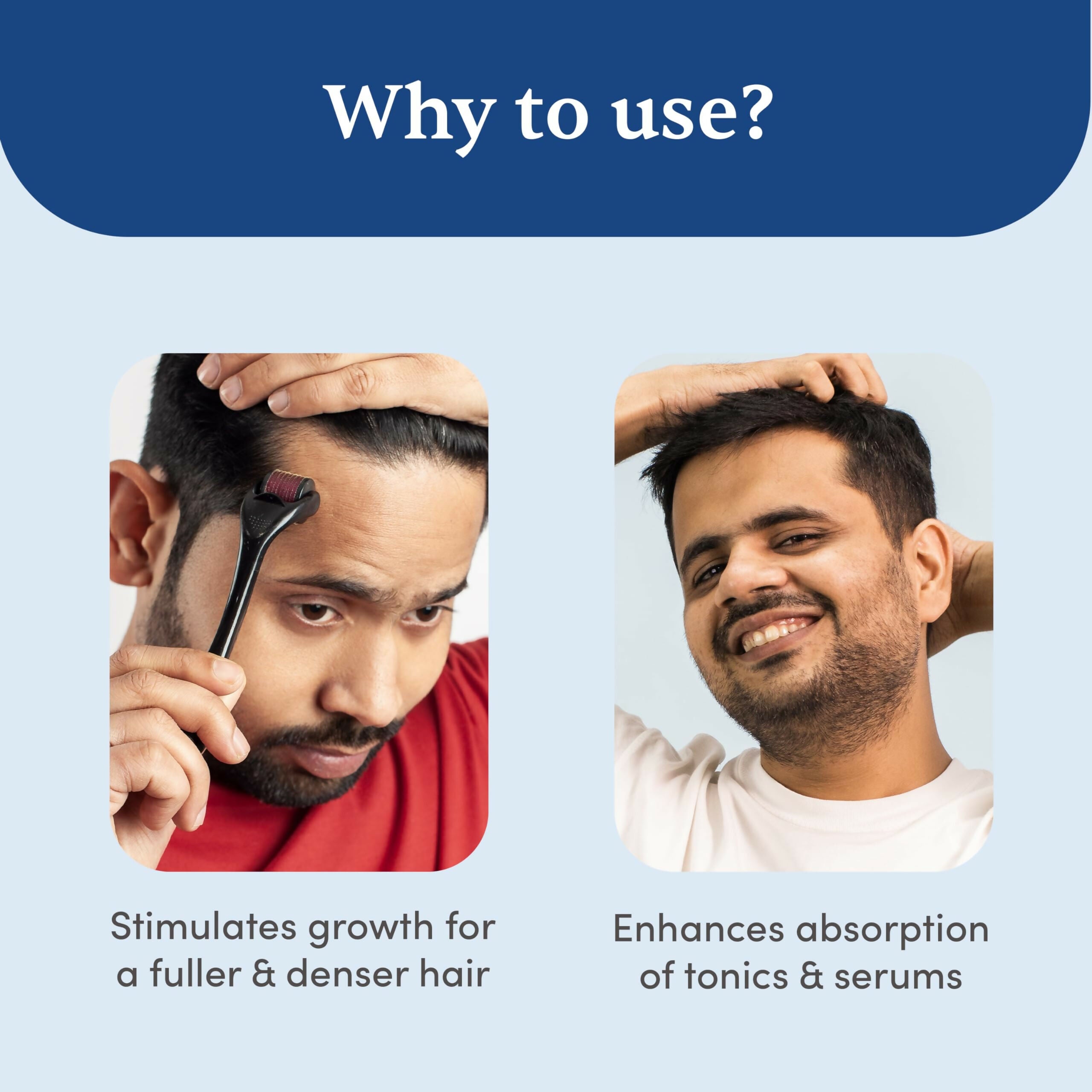 Man Matters Derma Roller 1.00 mm With 540 Titanium Alloy Needles - Promotes Beard Growth & Reduces Acne Scars | Grocsy