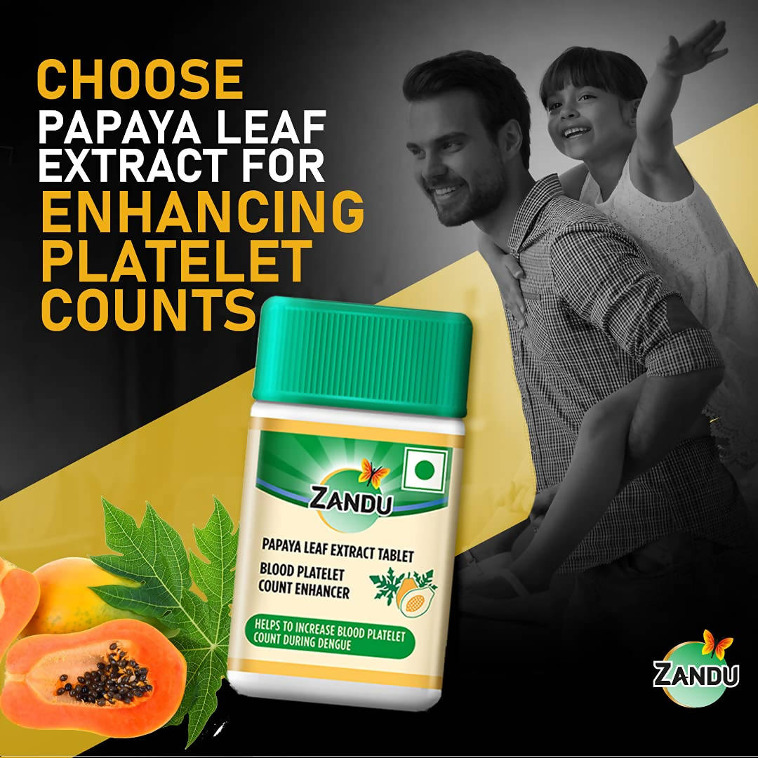 Zandu Papaya Leaf Extract Tablets | Grocsy