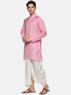 Sethukrishna Men Pink Kurta with Dhoti Pants | Grocsy