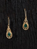 Shoshaa Green Gold-Polished Handcrafted Classic Drop Earrings | Grocsy