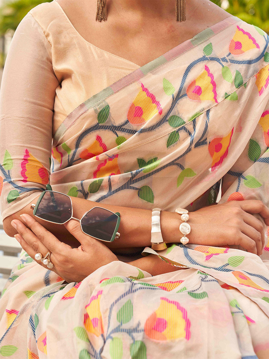 Tikhi Imli Floral Organza Ready to wear Saree | Grocsy