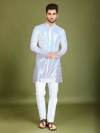 Vastranavya Ombre Purple Premium Real Georgette Thread Sequence & Embroidery work Kurta | Grocsy