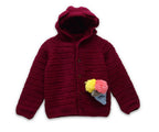 Chutput Kids Maroon Coloured Solid Pullover Sweater | Grocsy