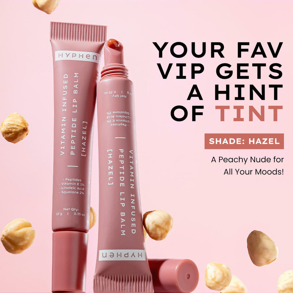 Hyphen By Kriti Sanon Hazel Vitamin Infused Peptide Lip Balm, Hydrate & Moisturize, Smoothen Lips & Repair Moisture Barrier | Grocsy