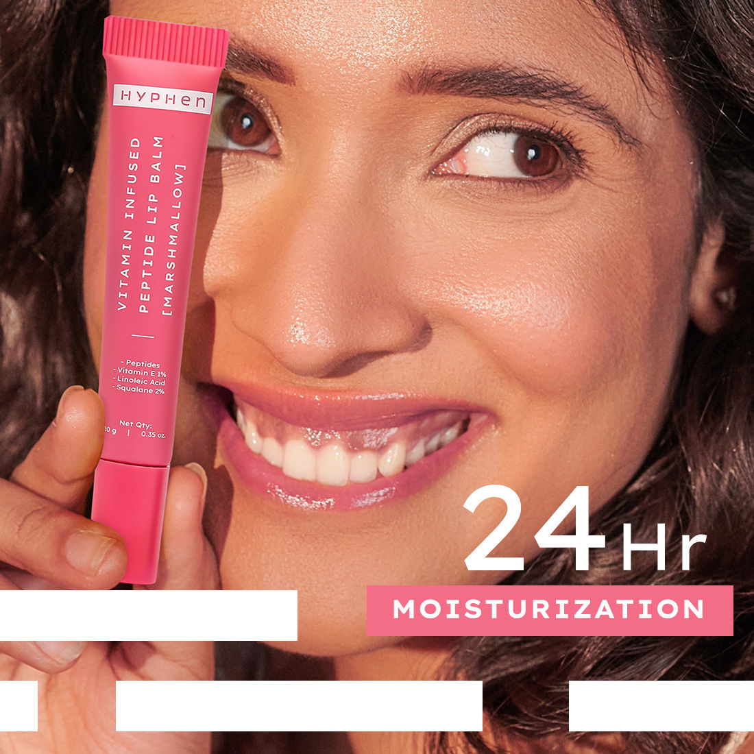 Hyphen By Kriti Sanon Marshmallow Vitamin Infused Peptide Lip Balm, Hydrate & Moisturize, Smoothen Lips & Repair Moisture Barrier | Grocsy