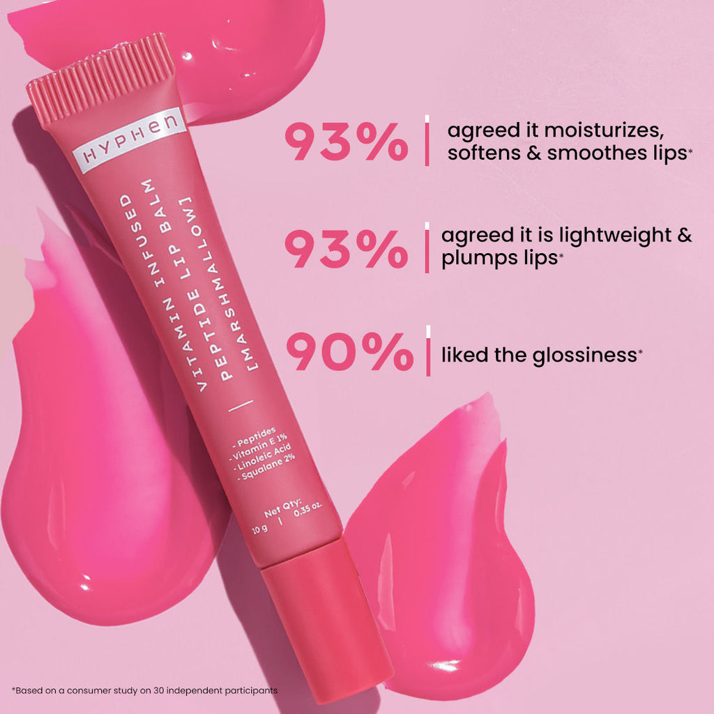 Hyphen By Kriti Sanon Marshmallow Vitamin Infused Peptide Lip Balm, Hydrate & Moisturize, Smoothen Lips & Repair Moisture Barrier | Grocsy