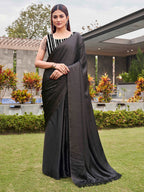 Tikhi Imli Striped Satin Ready to Wear Saree | Grocsy