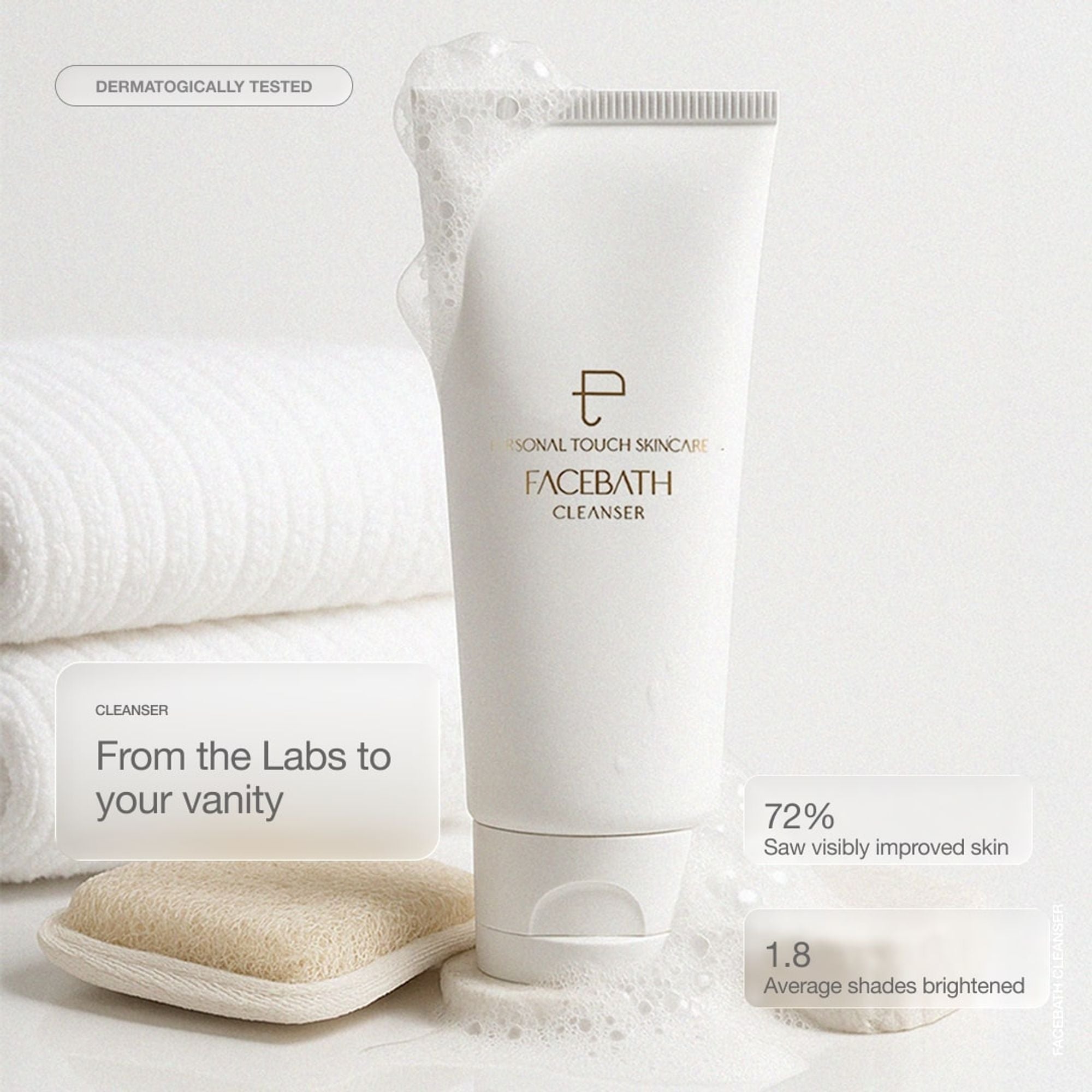 Personal Touch Skincare Facebath Deep Cleansing Milk Peptides Facewash With Niacinamide & Salicylic Acid | Grocsy