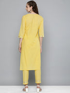 HERE&NOW Women Regular Gotta Patti Pure Cotton Kurta with Trousers | Grocsy