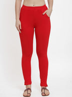 TAG 7 Women Pack Of 2 Solid Ankle-Length Straight-Fit Leggings | Grocsy