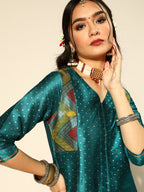 Sangria Geometric Polyester Kurta Set | Grocsy