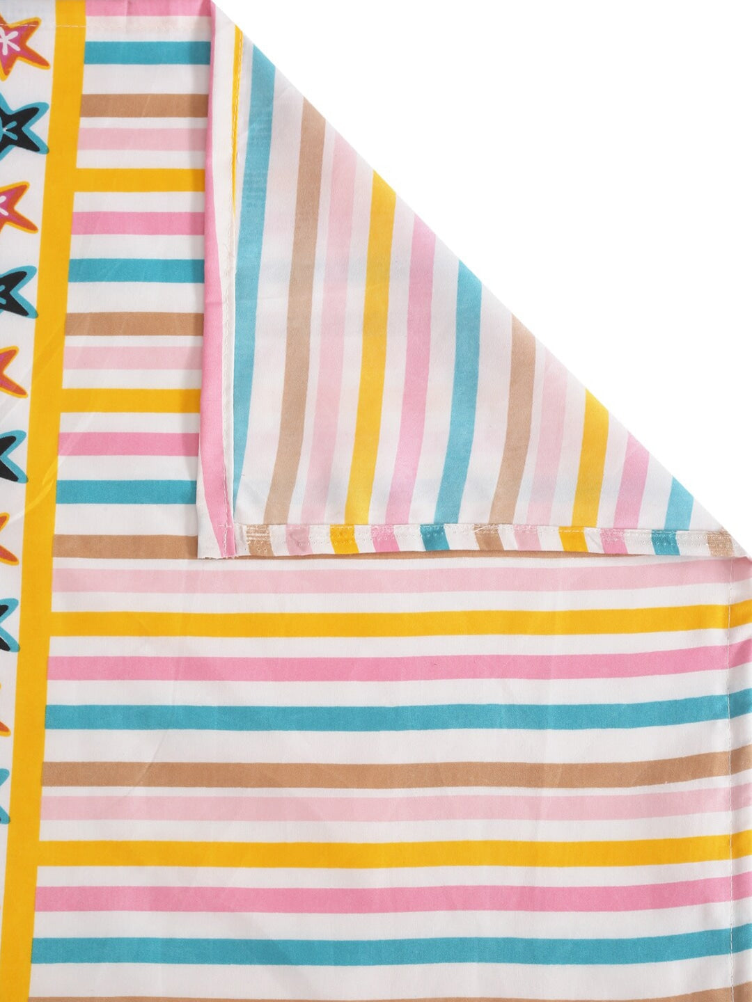 Home Sizzler Pink & Blue Cartoon 210 TC Cotton Bedsheet with Pillow Covers | Grocsy