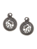 Cardinal Silver-Toned Black Colored Oxidized Choker Jewellery Set | Grocsy