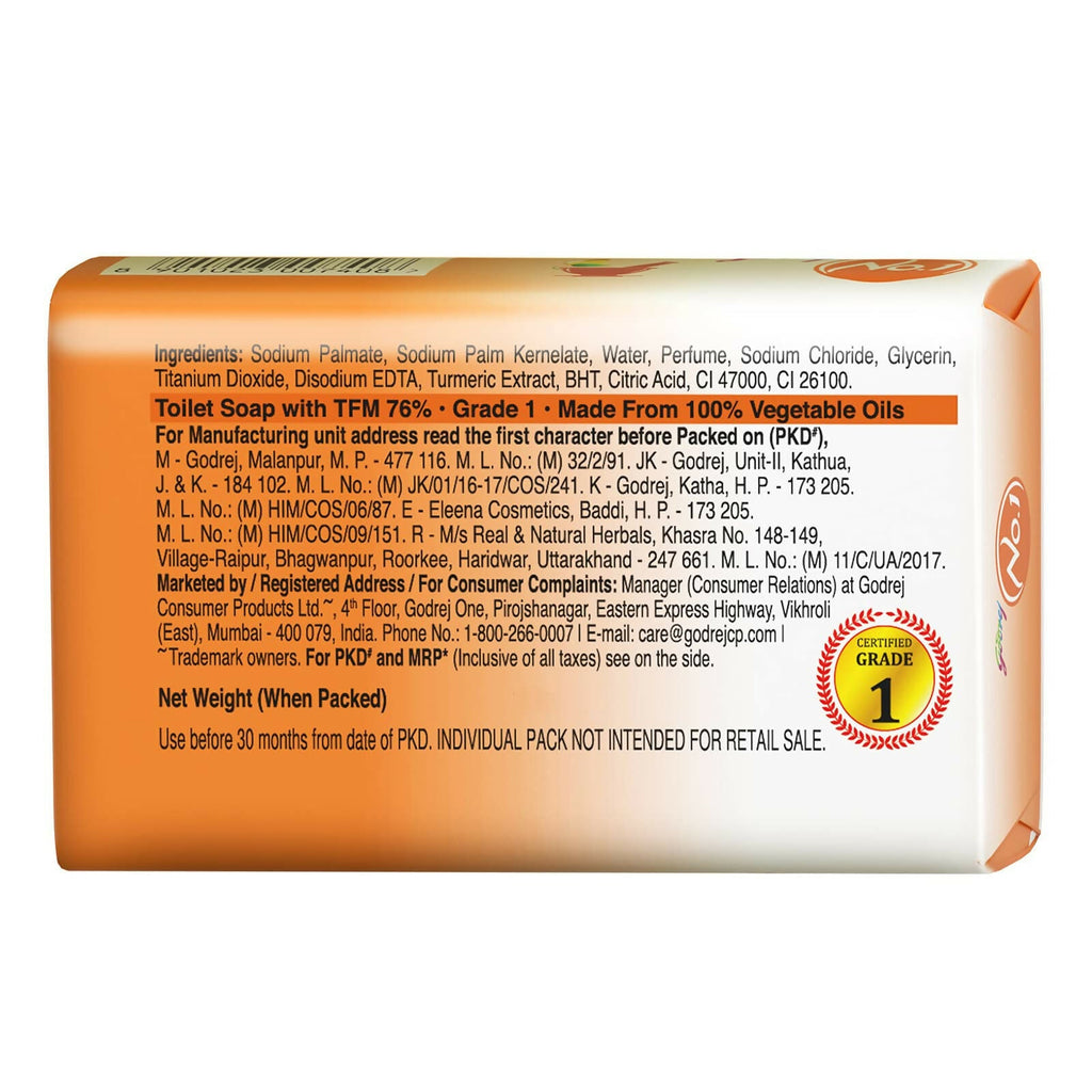Godrej No.1 Sandal and Turmeric Soap Long-Lasting Fragrance | Grocsy