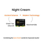 Tru Hair & Skin Night Cream With Green Tea, Niacinamide & Olive | Grocsy