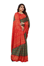 Vamika Green Printed Art Silk Saree | Grocsy