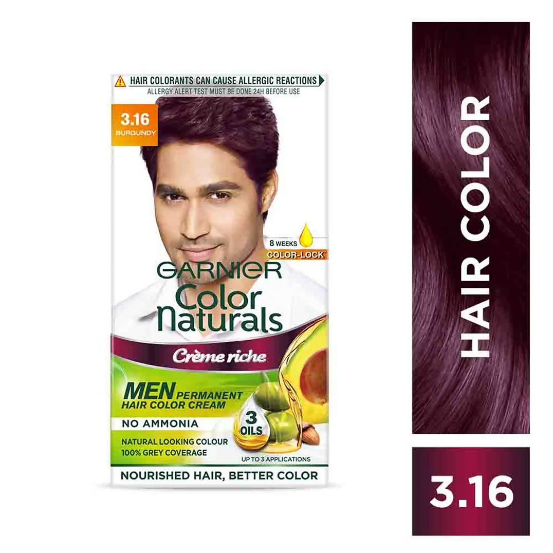 Garnier Color Naturals Creme Riche Men Hair Color - Shade 3.16 Burgundy | Grocsy