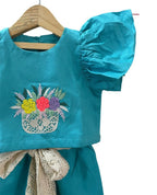 ArthLife Blue Flower Embroidered Co-Ord Set | Grocsy