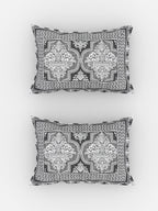 Urban Magic Grey & White Ethnic Printed Cotton 104 TC King Bedsheet with 2 Pillow Covers | Grocsy