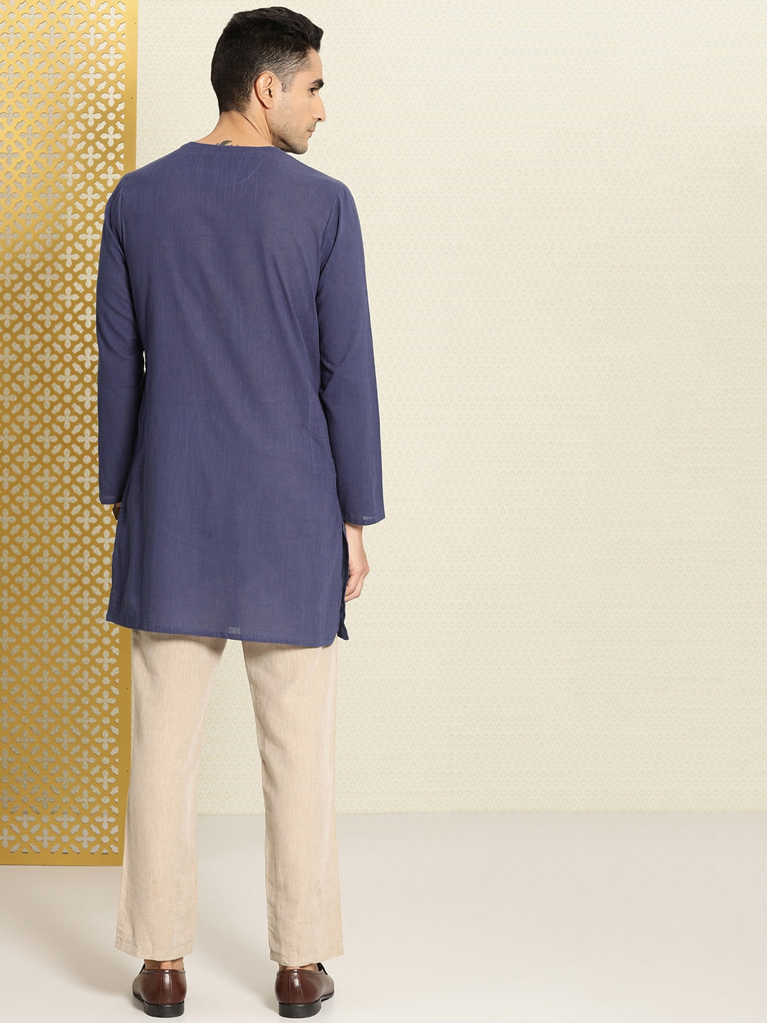 House of Pataudi Rozana Pure Cotton Angrakha Kurta | Grocsy