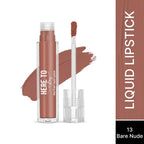 Swiss Beauty Select Here To Stay Kiss Proof Liquid Matte Lipstick With Vitamin E - 13 Bare Nude | Grocsy