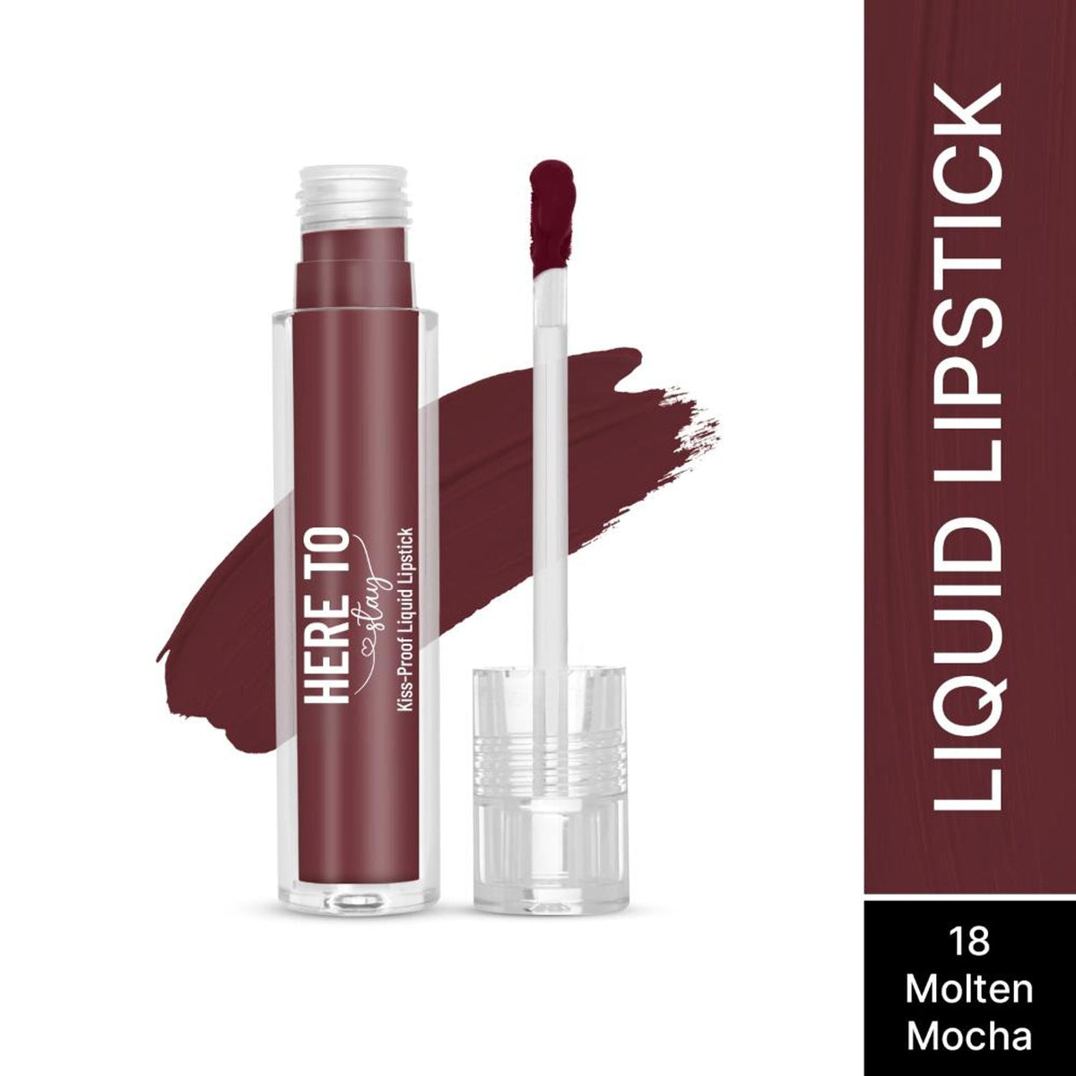 Swiss Beauty Select Here To Stay Kiss Proof Liquid Matte Lipstick With Vitamin E - 18 Molten Mocha | Grocsy