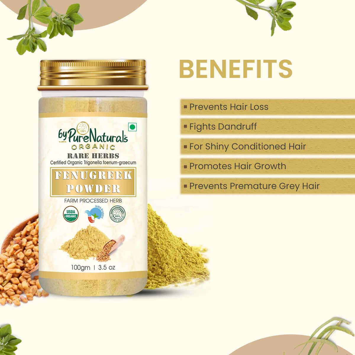 byPureNaturals Organic Fenugreek Powder | Grocsy