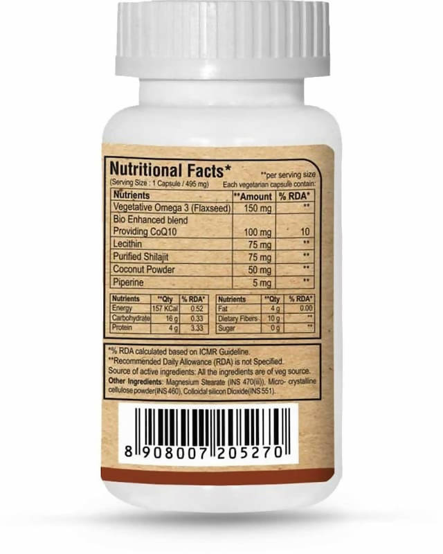 Pure Nutrition Bio Coenzyme Q10 125 mg Veg Capsules | Grocsy