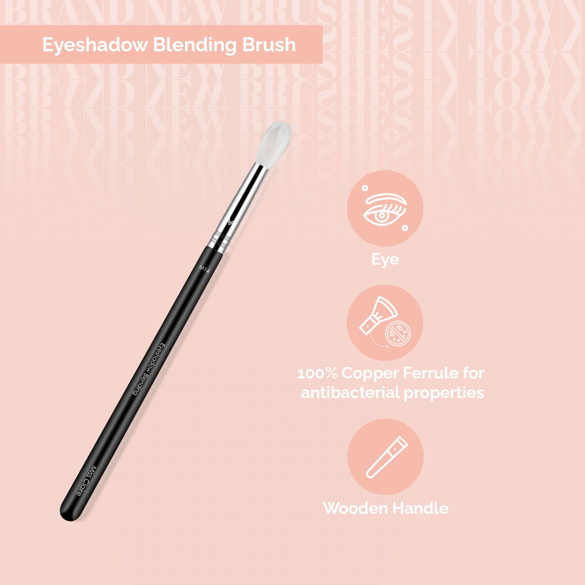 Miss Claire M14 - Eyeshadow Blending Brush - Chrome | Grocsy