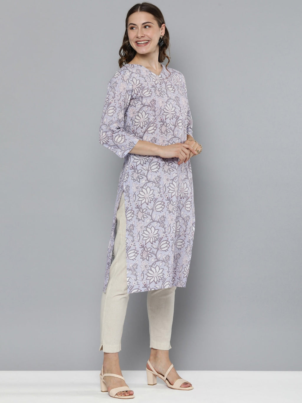 HERE&NOW Floral Printed Kurta | Grocsy